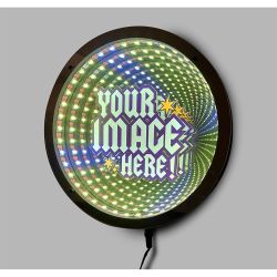 'Custom Infinity Mirror Sign - 9.5" Diameter